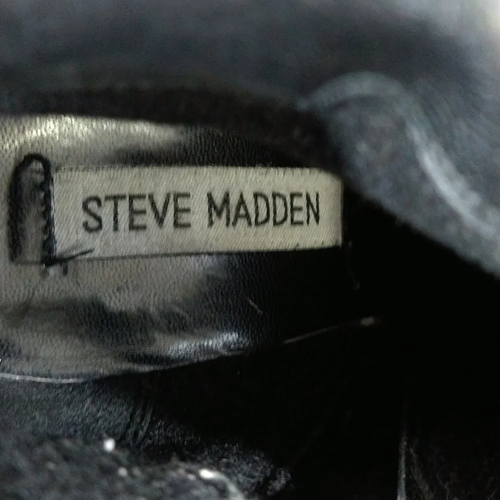 Steve Madden Black Leather Ankle Boots